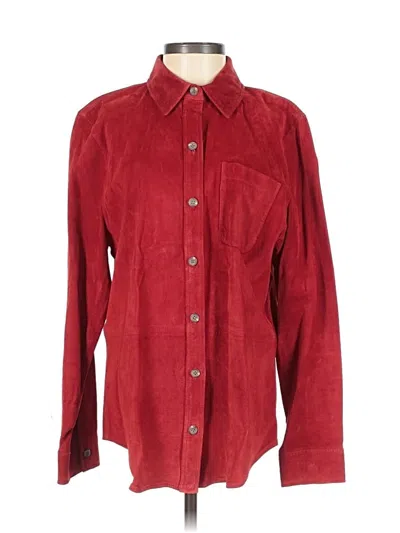 Pre-owned Jones New York Sport Long Sleeve Button Down Shirt In Burgundy
