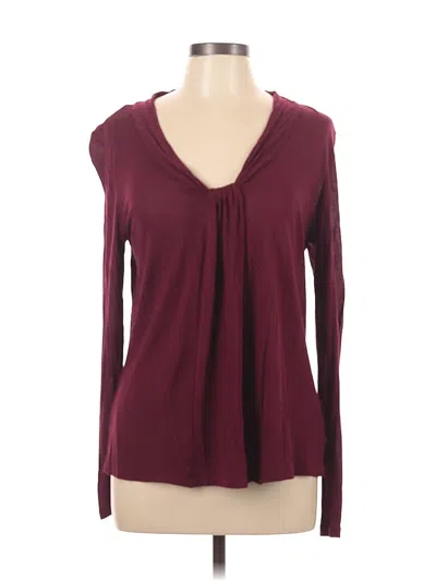 Pre-owned Jones New York Sport Long Sleeve Henley Shirt In Burgundy