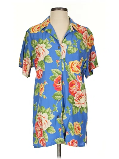 Pre-owned Jones New York Sport Short Sleeve Blouse In Blue