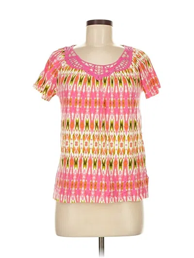 Pre-owned Jones New York Sport Short Sleeve Blouse In Pink