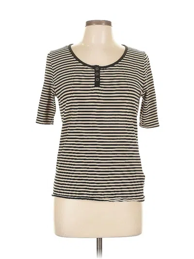 Pre-owned Jones New York Sport Short Sleeve Henley Shirt In Brown