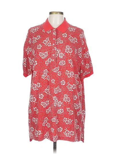 Pre-owned Jones New York Sport Short Sleeve Polo Shirt In Red