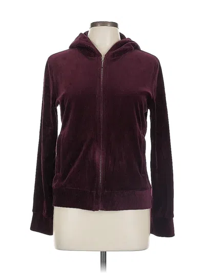 Pre-owned Jones New York Sport Zip Up Hoodie In Burgundy