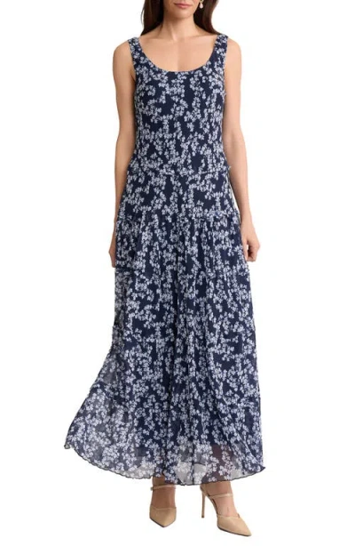 Jones New York Spring Print Sleeveless Maxi Dress In Multi