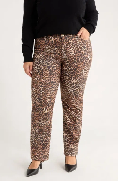 Jones New York Straight Leg Ankle Pants In Brown