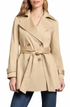 Jones New York Stretch Cotton Sateen Double Breasted Trench Coat In Jones Khaki