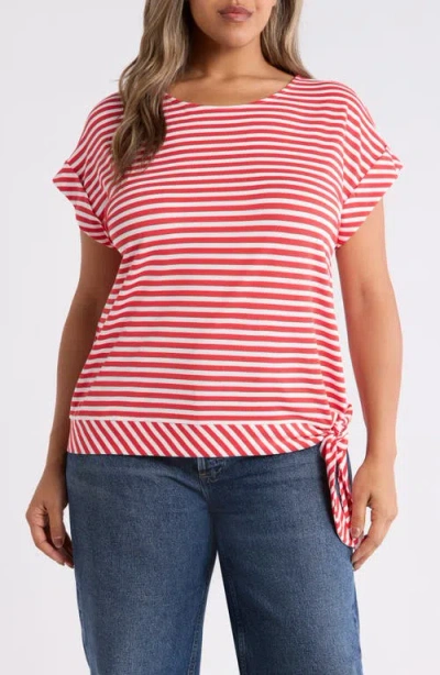 Jones New York Plus Size Dolman-sleeve Tie-hem Top In Pink