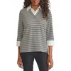 Jones New York Stripe Mixed Media Top