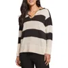 Jones New York Stripe Polo Sweater In Jones Black Multi