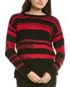 Jones New York Stripe Sweater In Red