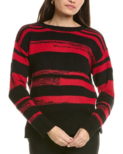 Jones New York Stripe Sweater In Red