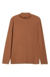 Jones New York Sutton Mock Neck Long Sleeve Cotton Blend Sweater In Brown