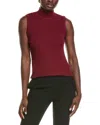 Jones New York Rib Sleeveless Turtleneck Sweater In Red