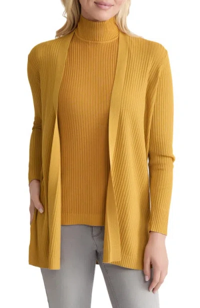 Jones New York Sutton Rib Cardigan In Orange