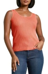 Jones New York Sutton Rib Sweater Tank In Coral Sun