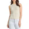 Jones New York Tape Yarn Roll Neck Sleeveless Sweater In Jones White