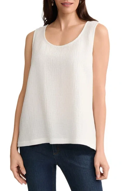 Jones New York Texture Cotton Tank In White