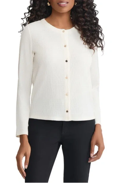 Jones New York Textured Cardigan In White