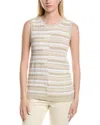 Jones New York Bicolor Texture Stitch Sleeveless Sweater In Brown