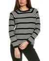 Jones New York Textured Stripe Sweater In Black