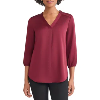 Jones New York Textured Tunic In Burgundy