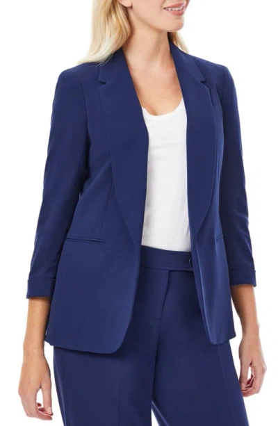 Jones New York Three-quarter Sleeve Blazer In Jones Navy