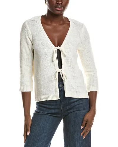 Jones New York Tie Front 3/4 Sleeve Cardigan In Neutral