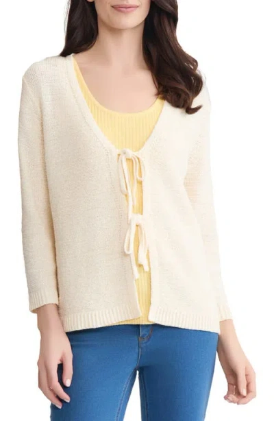 Jones New York Tie Front Cardigan In Neutral