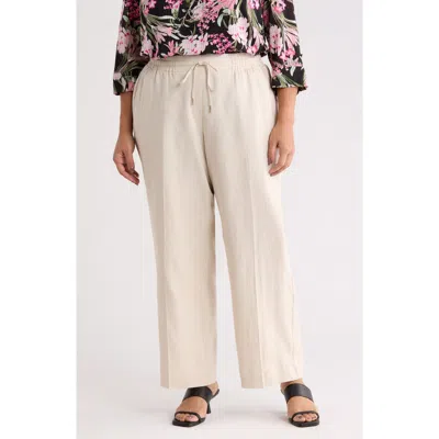 Jones New York Tie Waist Linen Blend Pants In Neutral