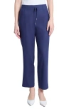 Jones New York Tie Waist Linen Blend Pants In Pacific Navy