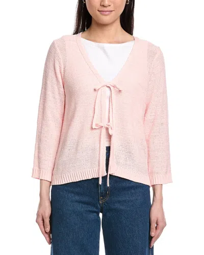 Jones New York Tie-front Cardigan In Pink