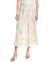 Jones New York Seashell Print Tiered Linen Blend Skirt