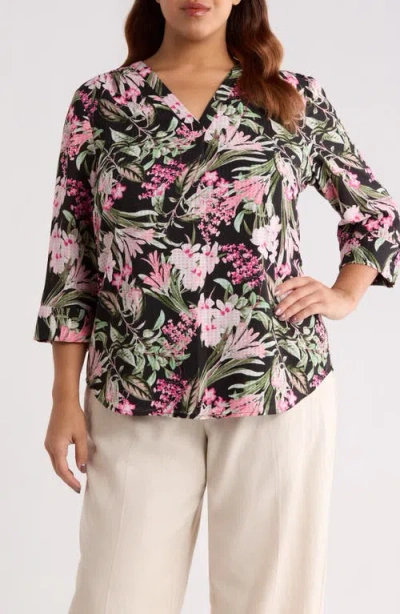 Jones New York Tropical Floral Print Tunic In Multi