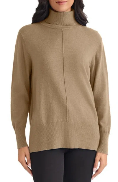 JONES NEW YORK JONES NEW YORK TURTLENECK SEAM FRONT BOUCLÉ SWEATER