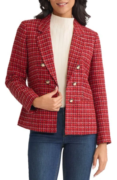 Jones New York Tweed Faux Double Breasted Jacket In Multi