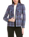 Jones New York Faux Double Breasted Blazer In Blue