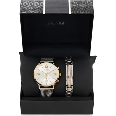 Jones New York Two-tone Mesh Strap Watch & Bracelet Set, 42mm X 48mm In Metallic