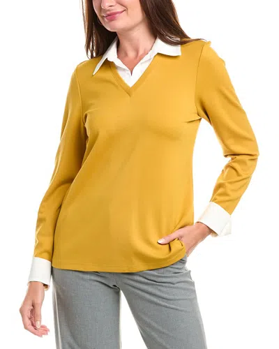Jones New York Plus Size Serenity Knit Two-fer Sweater In Yellow