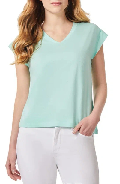 Jones New York V-neck Jersey Top In Seafoam