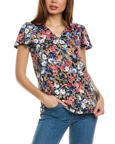 Jones New York V-neck Noodle Top In Black