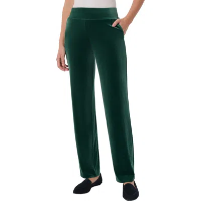 Jones New York Straight Leg Velvet Pull-on Pants In Forest Green