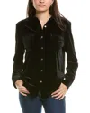 Jones New York Velour Utility Shirt In Black