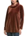 Jones New York Velvet Cowl Neck Tunic In Brown