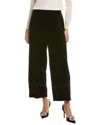 Jones New York Velvet Embroidered Wide Leg Pant In Black