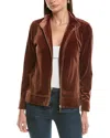 Jones New York Velvet Mock Neck Jacket In Brown