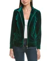 Jones New York Velvet Mock Neck Jacket In Green