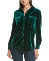 Jones New York Velvet Utility Shirt In Green