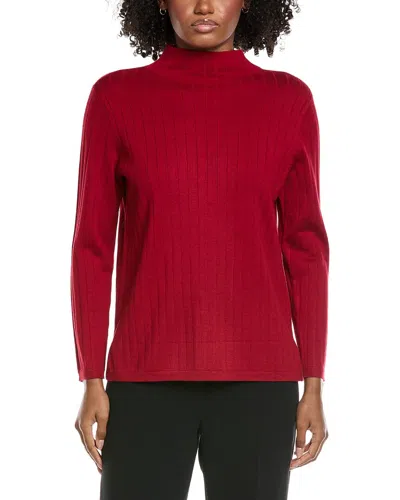 Jones New York Wide Rib Funnel Neck Sweater In Brown