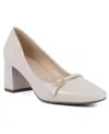 Jones New York Women's Aubin Block Heel Dress Pumps In Bone Patent