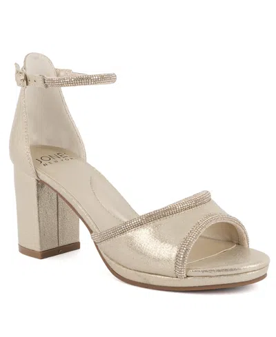 Jones New York Women's Belizy Block Heel Evening Dress Sandals In Gold